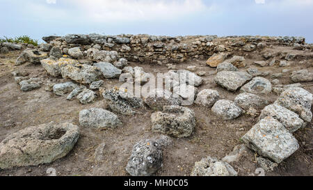 Ausgegrabenen Ruinen des königlichen Palast von Ugarit, Syrien Stockfoto