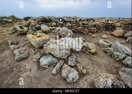 Ausgegrabenen Ruinen des königlichen Palast von Ugarit, Syrien Stockfoto