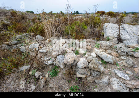 Ausgegrabenen Ruinen des königlichen Palast von Ugarit, Syrien, Stockfoto