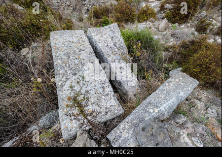 Ausgegrabenen Ruinen des königlichen Palast von Ugarit, Syrien, Stockfoto