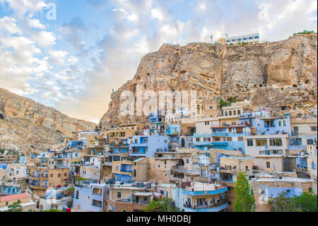 Ma'loula oder Maaloula, einem kleinen christlichen Ort in der Rif Dimashq Governatorats in Syrien. Stockfoto