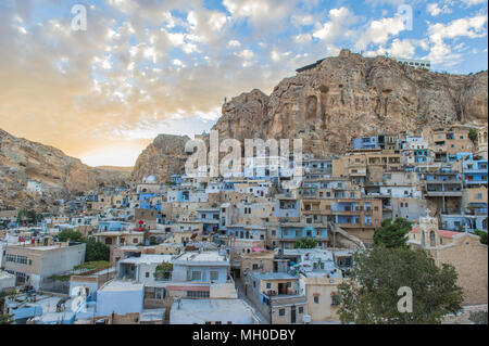 Ma'loula oder Maaloula, einem kleinen christlichen Ort in der Rif Dimashq Governatorats in Syrien. Stockfoto