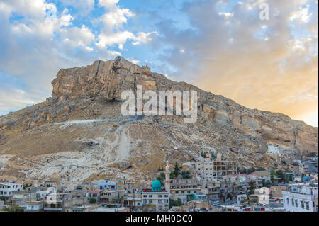 Ma'loula oder Maaloula, einem kleinen christlichen Ort in der Rif Dimashq Governatorats in Syrien. Stockfoto