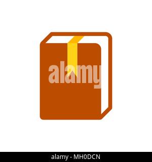 Buch Bibliothek vektor Icon im flachen Stil. Bildung symbol Abbildung auf weißem Hintergrund isoliert. Buch Business Konzept. Stock Vektor