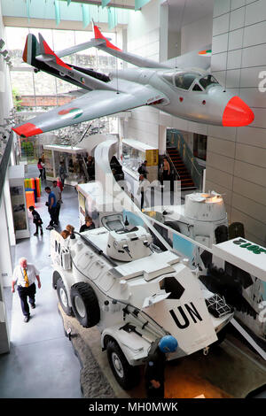 Eine de Havilland Vampire Jet Fighter und Teil der Vereinten Nationen, nationale Ausstellung Museum von Irland - Dekorative Kunst & Geschichte, Dublin, Irland Stockfoto