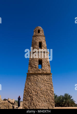 Omar Ibn al-Khattab Moschee Minarett, Provinz Al-Jawf, dumat Al-Jandal, Saudi-Arabien Stockfoto