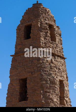 Omar Ibn al-Khattab Moschee Minarett, Provinz Al-Jawf, dumat Al-Jandal, Saudi-Arabien Stockfoto