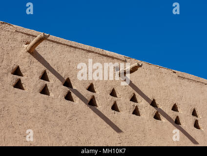 Al Masmak Fort Lüftungsfenster, Riad, Riyadh, Saudi Arabien Stockfoto