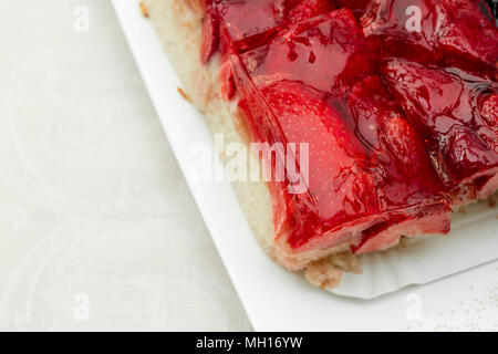 Detail der Erdbeertorte mit kopieren. Stockfoto