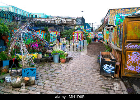 Das Nomadische gemeinschaft Garten aus Brick Lane, London, Großbritannien Stockfoto