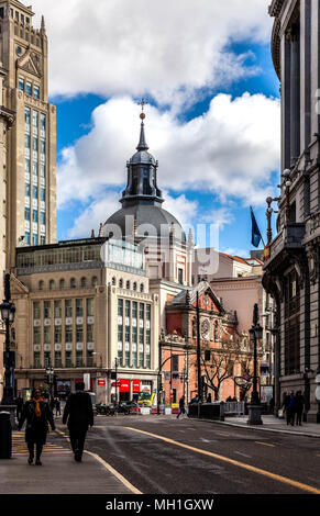 La Calle de Sevilla, En El Barrio de Las Cortes, Madrid, España. Stockfoto