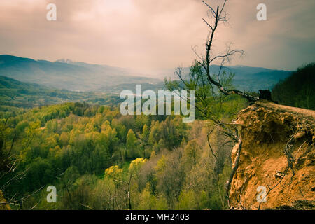 Friedliche Landschaft durch das Tal irgendwo in die Karpaten. Stockfoto