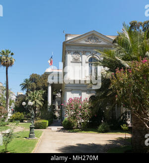 Imposante Sitz von Santiago des Nationalen Kongresses von Chile, im Zentrum von Santiago de Chile, die Hauptstadt und die grösste Stadt in Chile. Stockfoto