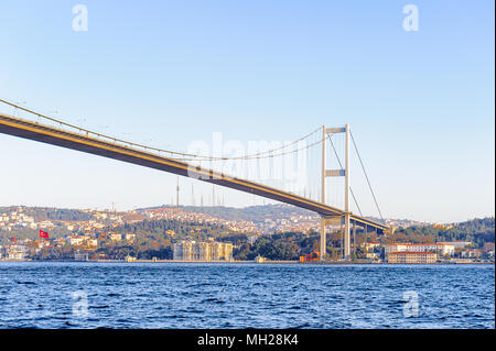 Bosporus Brücke, eine Brücke, die verbindet Europa und Asien, Istanbul, Türkei Stockfoto