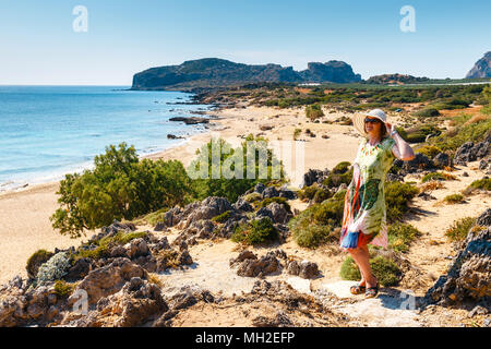 Schöne Falassarna Beach auf der Insel Kreta, Griechenland Stockfoto