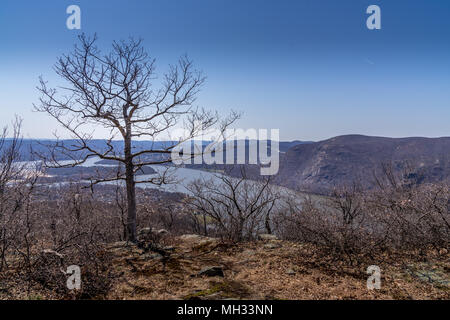 Mit Blick auf den Hudson River bei Bull Hill in der Nähe von kalten Frühling, NY Stockfoto