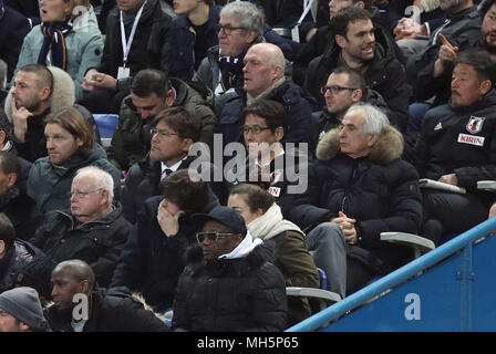 Vahid Halilhodzic, Akira Nishino, ÄMakoto Teguramori (JPN), 23. MÄRZ 2018 - Fußball: Internationales Freundschaftsspiel zwischen Frankreich 2-3 Kolumbien in Stade de France in Saint-Denis, Frankreich, Quelle: LBA/Alamy leben Nachrichten Stockfoto