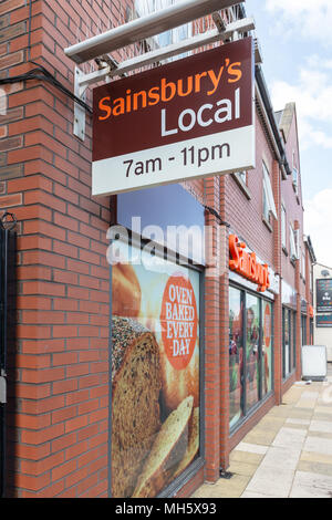 Stockton Heide, Cheshire, UK. 30. April 2018. Sainsbury's Lokale in Stockton, Heide, Cheshire, England, Großbritannien am 30. April 2018 Nach der Prognose Fusion zwischen Sainsbury's und ASDA Credit: John Hopkins/Alamy leben Nachrichten Stockfoto