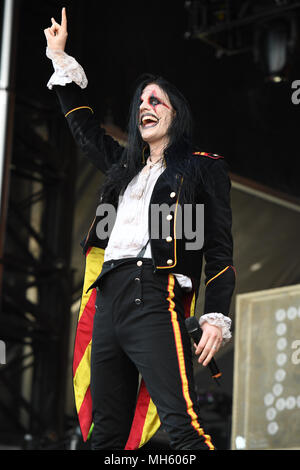 Sunrise, FL, USA. 29 Apr, 2018. Johannes Eckerstrom von Avatar, der während Fort Rock bei Markham Park am 29. April in Sunrise, Florida 2018. Quelle: MPI04/Medien Punch/Alamy leben Nachrichten Stockfoto