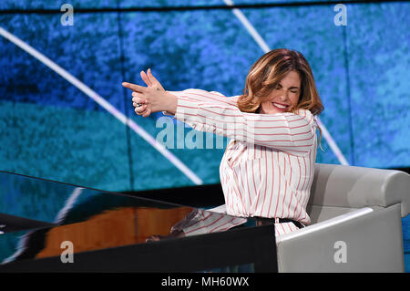 Mailand, zu welchem Zeitpunkt die Gäste dieser Episode von Fabio Fazio sind Matteo Renzi, Eusebio di Francesco, Vanessa Incontrada, Claudio Bisio, mit der allgegenwärtigen Luciana Littizzetto. 29/04/2018, Mailand, Italien Stockfoto