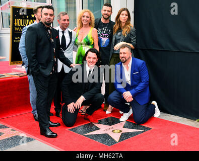 NSync - Star 063 mit Justin Timberlake Frau Jessica Biel Chris Kirkpatrick, Lance Bass, Joey Fatone, JC Chasez und Justin Timberlake von nsync sind mit einem Stern auf dem Hollywood Walk of Fame geehrt Am 30. April 2018 in Hollywood, California, Horizontale, Fotografie, Walk of Fame,, Bestof, Horizontale Stockfoto