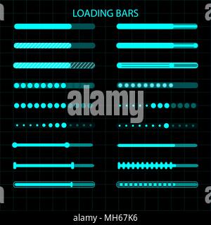 Ein Ladebalken. Eine Reihe von Indikatoren zum Download. Grafische Anzeige. Abbildung Stock Vektor