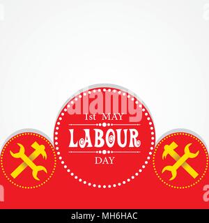 Kreative abstrakt, Banner oder Poster für Mai 1. oder Tag der Arbeit mit netten und schönen Design Illustration Stock Vektor