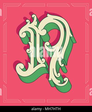 Es ist ein farbiges Vector Illustration der Großbuchstabe N Stock Vektor