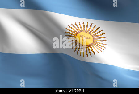 Flagge von Argentinien als Hintergrund, 3D-Rendering Stockfoto