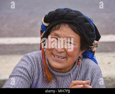 Lokaler tibetischer Porträts, Jiaju, Sichuan, China Stockfoto