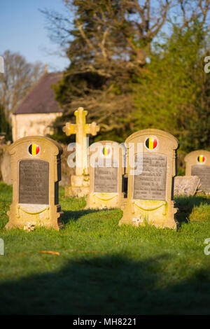 Gräber der Belgischen Ersten Weltkrieg Soldaten in Southampton alter Friedhof auf Southampton Gemeinsamen Stockfoto