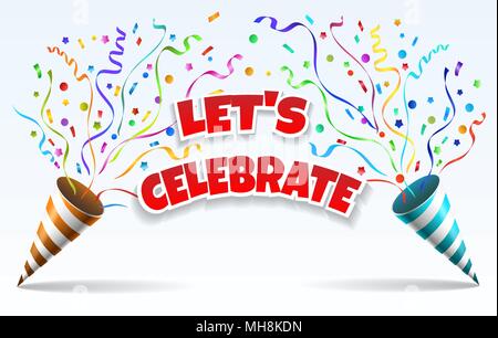 Feiern party poppers Stock Vektor