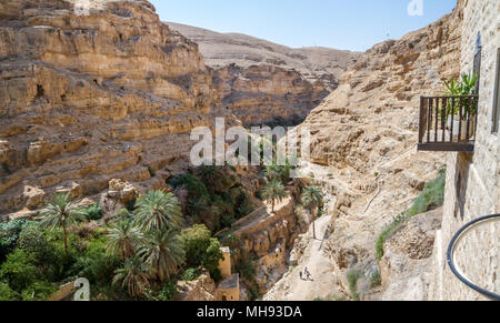 Das Kloster des Heiligen Georg von Choziba in Juda Wüste in der Nähe von Jericho im Heiligen Land, Israel Stockfoto