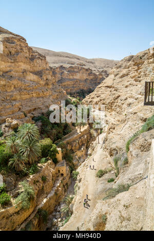 Das Kloster des Heiligen Georg von Choziba in Juda Wüste in der Nähe von Jericho im Heiligen Land, Israel Stockfoto