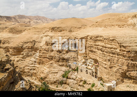 Die Griechisch-orthodoxe Kloster von Saint George von Choziba in Juda Wüste in der Nähe von Jericho im Heiligen Land, Israel Stockfoto