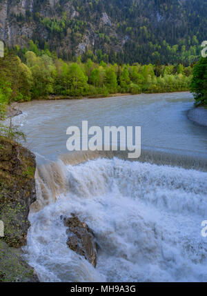 Lech fällt, Lech, Füssen, Ostallgäu, Allgäu, Allgäu, Schwabia, Bayern, Deutschland, Europa Stockfoto