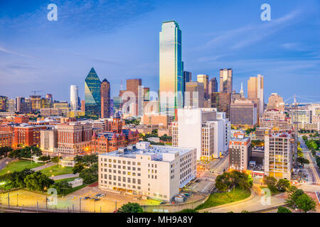 Dallas, Texas, USA Skyline über Dealey Plaza. Stockfoto