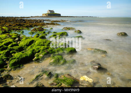 Kirche im Meer, Porth Cwyfan, Anglesey, Nordwales, Stockfoto