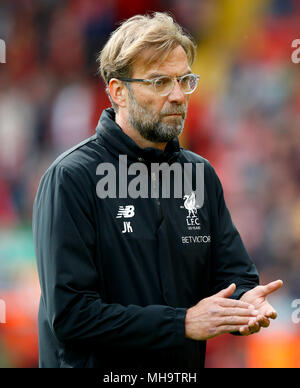 Liverpools Trainer Jürgen Klopp Stockfoto