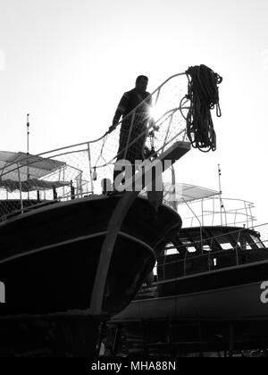 Boote für Sommer an der türkischen Küste vorbereitet Stockfoto