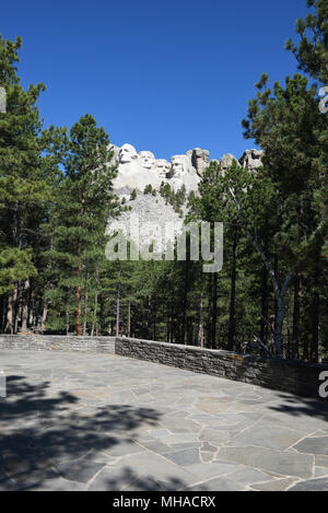 Das Mount Rushmore National Memorial in der Nähe der Bildhauer Studio. Stockfoto