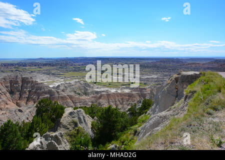 Badlands National Park. Die Parks auf einer Fläche von 244.000 Hektar gemischter Schützen - grass Prairie, Bison, Bighornschafe, Präriehunde und schwarz-f Stockfoto