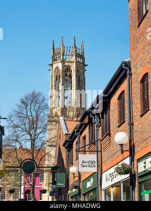 Alle Heiligen Pflaster Kirchturm von Coppergate York Yorkshire England Stockfoto