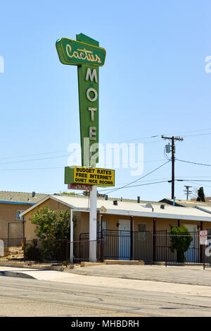 Die Cactus Motel an der Route 66, Barstow Kalifornien. Stockfoto