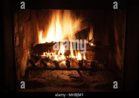 Roaring gemütliches Feuer in Kalifornien Big Sur Stockfoto