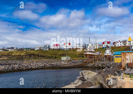 Hafen in Husavik, Fischerdorf und wal tour Zentrum im Norden von Island Stockfoto