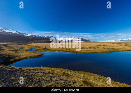 Picteresque Blick auf den Nationalpark Vatnajökull und Hvannadalshnúkur Peak, South Island Stockfoto