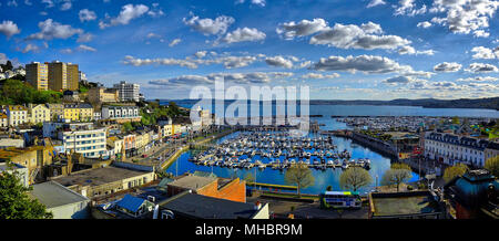 De - Devon: Panoramablick auf den Hafen von Torquay (HDR-Bild) Stockfoto