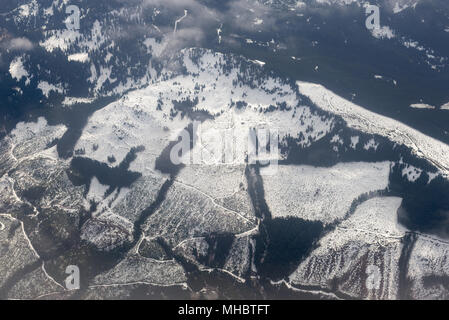 Schwer übersichtlich Wälder in Washington's Cascade Range. Stockfoto