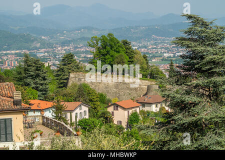 Panorama der Stadt Bergamo. Stockfoto